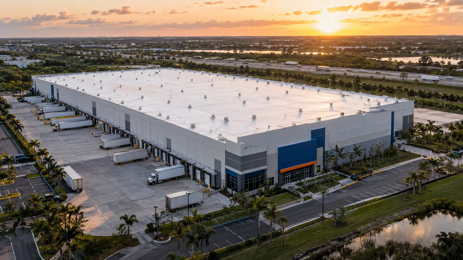 Aerial view of a distribution center in Florida